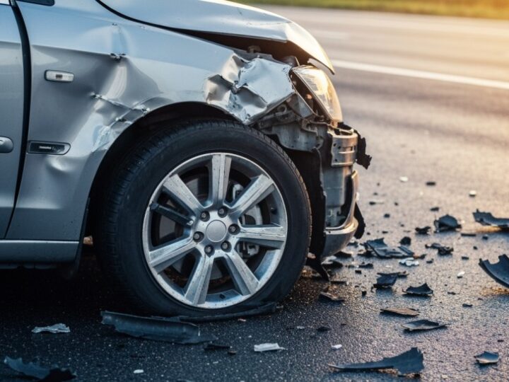 BMW wypadło z drogi na S7 i uderzyło w barierę