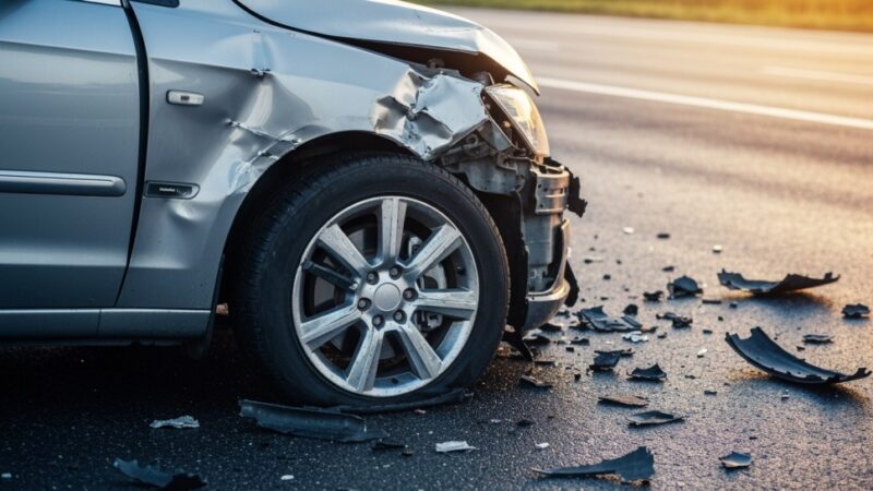 BMW wypadło z drogi na S7 i uderzyło w barierę