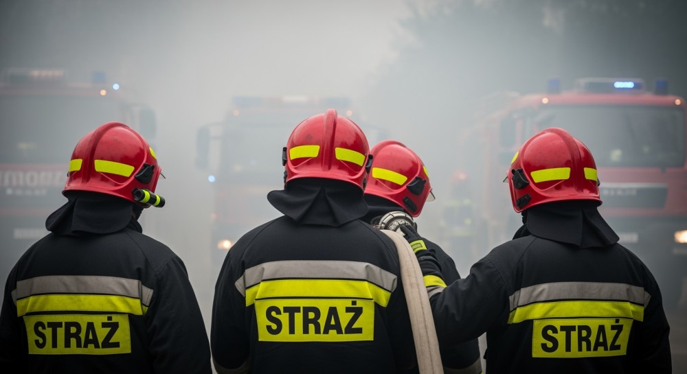 Pożar opuszczonego domu w Gradzanowie Zbęskim: pięć zastępów straży w akcji