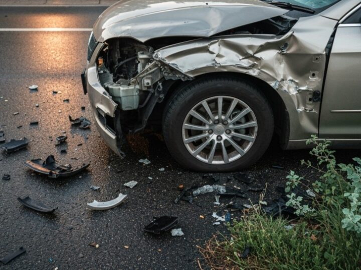 Wypadek w Borowym: Kierowca fiata ranny w wyniku trudnych warunków na drodze