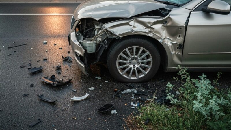 Wypadek w Borowym: Kierowca fiata ranny w wyniku trudnych warunków na drodze