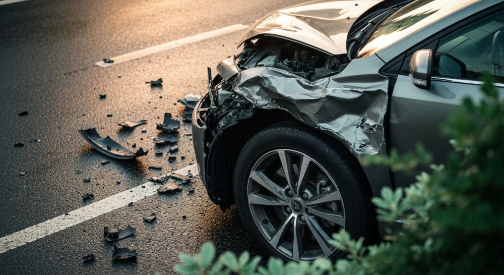 Trzy pojazdy w kolizji na DW-563: Groźny wypadek w Parcelach Łomskich