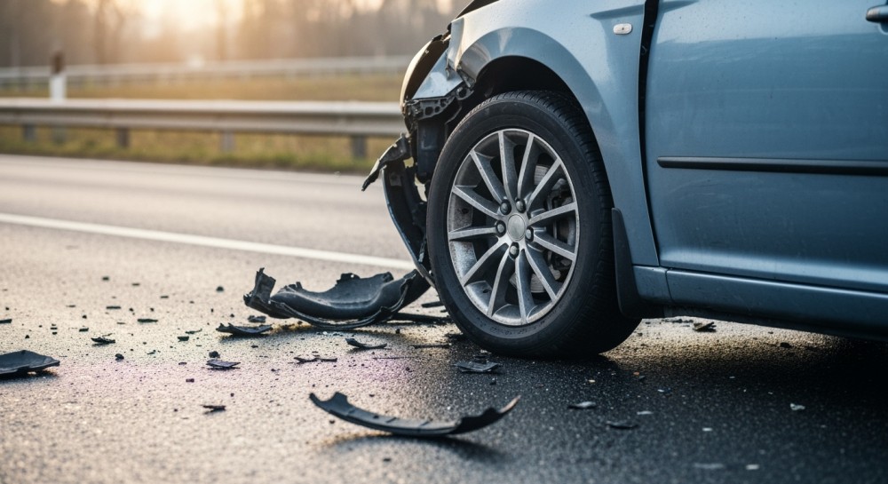 Wypadek na śliskiej drodze: kierowcy w szpitalu po zderzeniu w okolicach Wojnówki