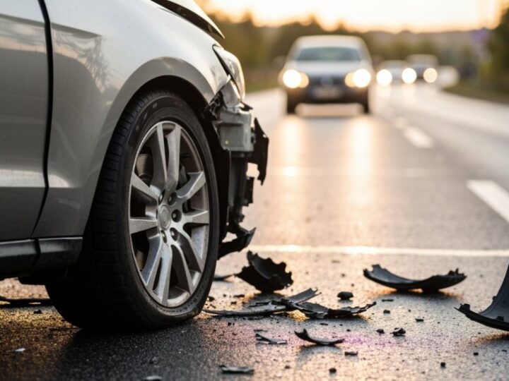 Ciężki wypadek w Mławie: kierowca i pasażer w szpitalu po przewróceniu auta