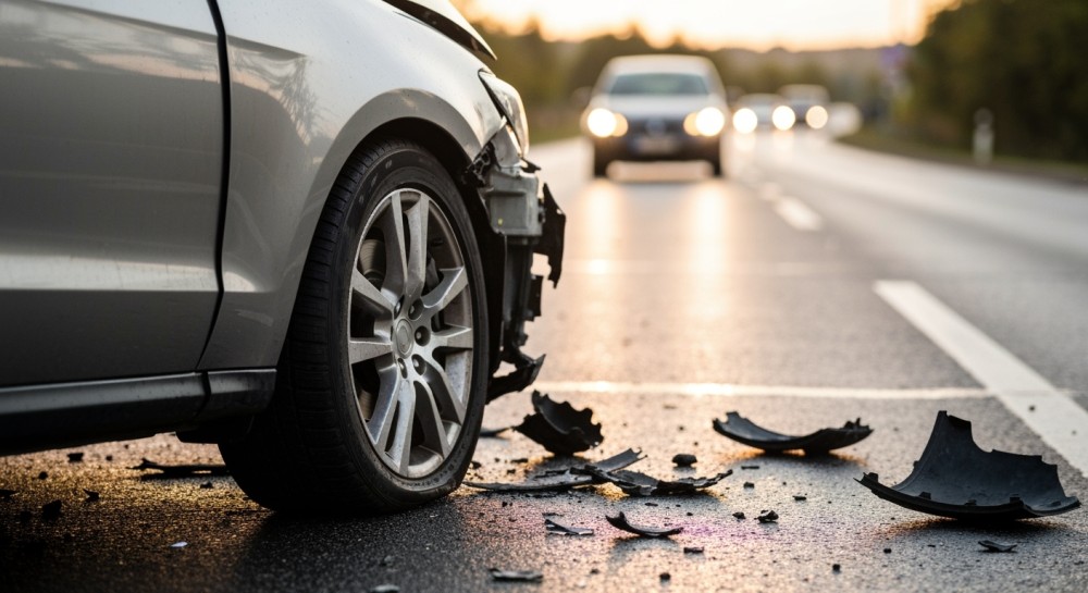 Ciężki wypadek w Mławie: kierowca i pasażer w szpitalu po przewróceniu auta